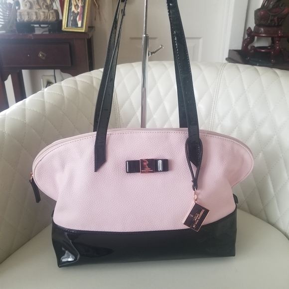 Lulu Guinness Handbags - Lulu Guiness Pink n Black Satchel 14 x 9 x6